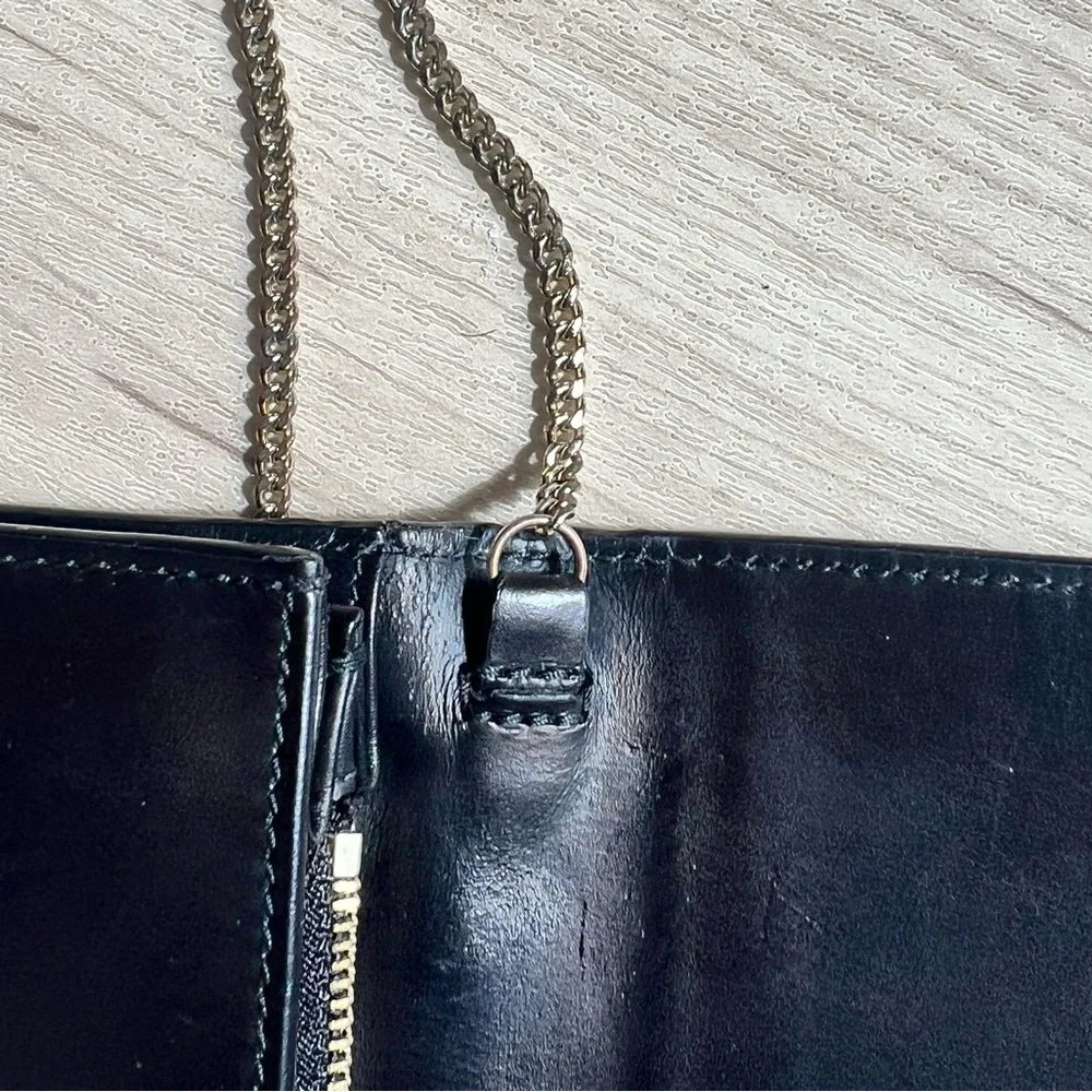 Hugo Boss Black Leather Clutch Wallet on Chain - Picture 7 of 10